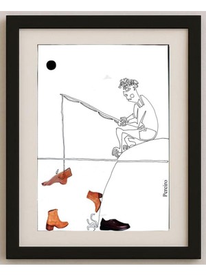 Karikatural Pereiro 29X21CM Orijinal Karikatür Tablo