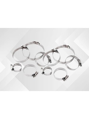 Tork Ayarlı Paslanmaz Çelik Hortum Kelepçesi, 406 Model, 10 Adet Farklı Boylarda, Ayarlanabilir Bağlantı Elemanı