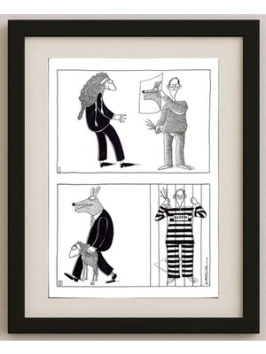 Karikatural Juli Sanchis Aguado 43X30CM Orijinal Karikatür Tablo