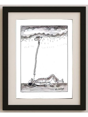 Karikatural Mahmood El Kady 29X21CM Orijinal Karikatür Tablo