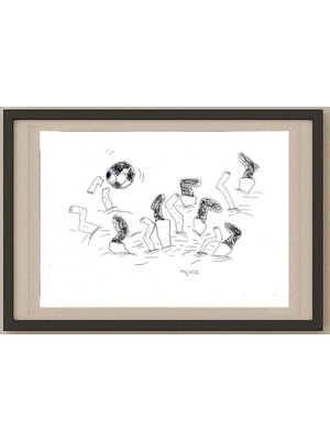 Karikatural Minoru Tanaka 43X30CM Orijinal Karikatür Tablo
