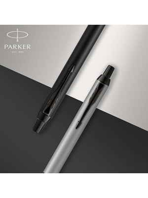 Im Lake Siyah Krom Tasarımlı Tükenmez Kalem, Orta Kalınlıkta Uç, Mavi Mürekkep (1931665)