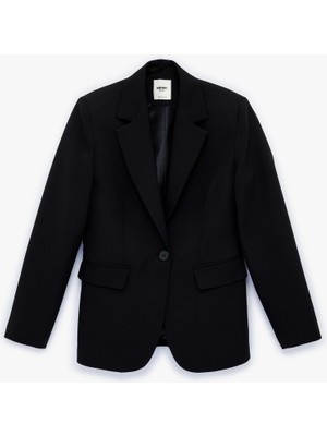 Koton Geniş Yaka Uzun Kollu Slim Fit Düğmeli Cep Detaylı Blazer Ceket