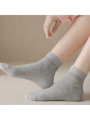 Gigi Giyim Kalp Aksesuarlı Taş Işlemeli Kadın Patik Çorap