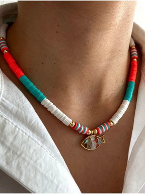 Hercy Kadın Balıklı Renkli Fimo Kolye