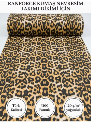 FabricsTown Renkli Baskılı Ranforce Kumaş – %100 Pamuk Nevresimlik Kumaş, 240 cm En