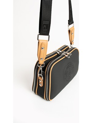 Kahverengi Just Polo Kadın 5 Bölmeli Ayarlanabilir Uzun Askılı Omuz Çantası Postacı Çantası 4023-GD