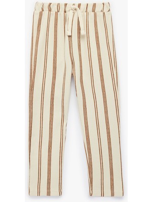 Koton Pamuklu Beli Bağlamalı Çizgili Eşofman Altı