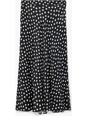 Koton Normal Bel Puantiyeli Viskon Midi Çan Etek