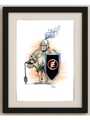 Karikatural David Tejeda 29X21CM Orijinal Karikatür Tablo