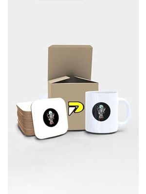 Iskeletor Tasarımlı Baskılı Kupa Bardak Seti, Eğlenceli Özel Hediye Mug