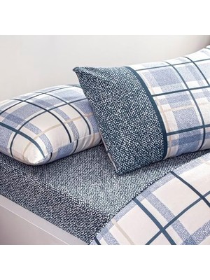 Ares Flanel Çift Kişilik Nevresim Takımı Mavi