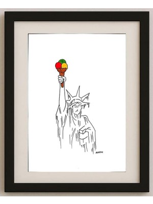 Karikatural Valerio Marini 29X21CM Orijinal Karikatür Tablo