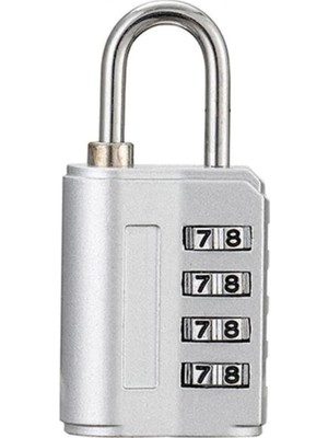 4 Haneli Şifreli Asma Kilit Dolap Bagaj Motosiklet Bisiklet Valiz Bavul Için Metal Kilit