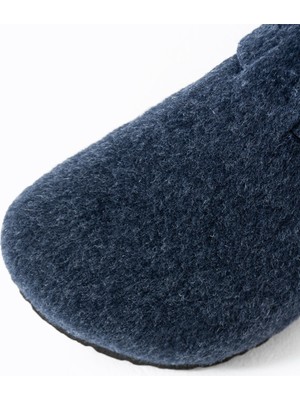 Nmoda Kadın Mantar Taban Siyah Keçeli Konfor Modeli Kışlık Önü Kapalı Keçe Modeli Sabo Günlük Rahat Ev Terliği