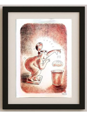 Karikatural Harumi Imahase 43X30CM Orijinal Karikatür Tablo