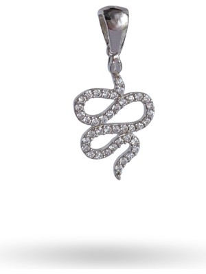 925 AYAR GÜMÜŞ ZİRKON TAŞLI YILAN FİGÜRLÜ TREND KADIN KOLYE UCU YILBAŞI YENİ YIL HEDİYE