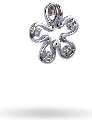 Keskin Gümüş 925 Ayar Gümüş Zirkon Taşlı Papatya Trend Kadın Kolye Ucu Sevgililer Günü Hediye