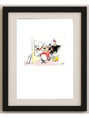 Karikatural Willem Henkes 29X21CM Orijinal Karikatür Tablo