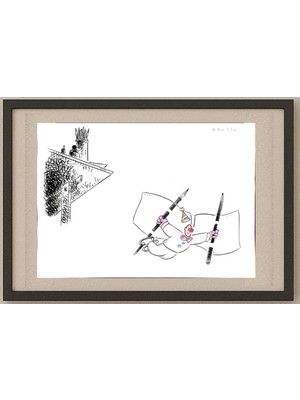 Karikatural Eduardo Ferreria Grosso 50X35CM Orijinal Karikatür Tablo