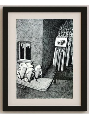 Karikatural Slawomir Luczynski 29X21CM Orijinal Karikatür Tablo