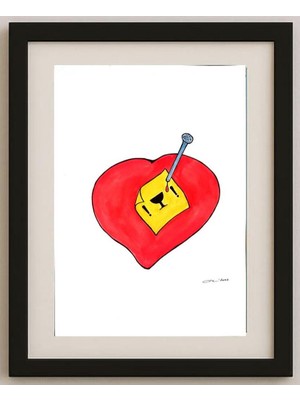 Karikatural Angel Tchernaev 29X21CM Orijinal Karikatür Tablo