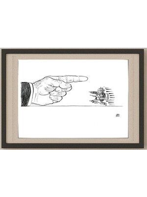 Karikatural Fabry Janos 29X21CM Orijinal Karikatür Tablo
