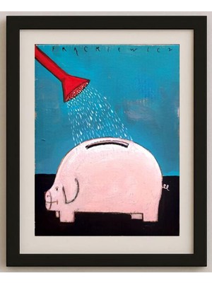 Karikatural Jacek Frankckewicz 20X15CM Orijinal Karikatür Tablo