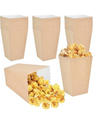 Popcorn Kutusu, 8 Adet, 650-800 ml Kapasiteli, 13.5X9X6.3 Cm, Parti ve Doğum Günü Için