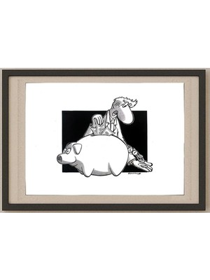 Karikatural Goran Milenkovic 29X21CM Orijinal Karikatür Tablo