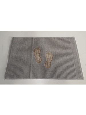 Cottonstar Çizgili Model Nakışlı Ayak Havlusu