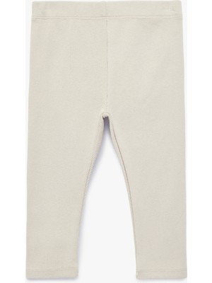 Koton Beli Lastikli Pamuklu Fitilli Tayt