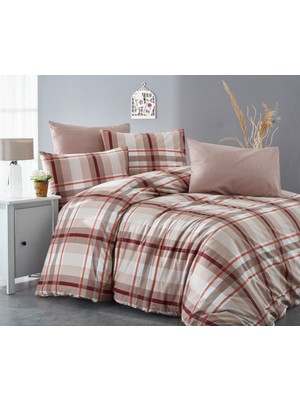 Bella Home Tek Kişilik Ekose Ranforce Nevresim Takımı - Lastiksiz Çarşaf