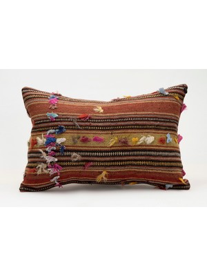 Kilim Wholesale El Yapımı Eski Kilimden Yapılmış Vintage Kırlent Kılıfı, YÜN,40X60CM