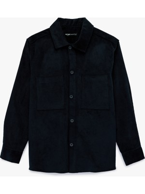 Koton Regular Fit Uzun Kollu Cepli Pamuklu Klasik Yaka Fitilli Kadife Gömlek