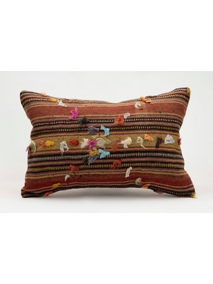 Kilim Wholesale El Yapımı Eski Kilimden Yapılmış Vintage Kırlent Kılıfı, YÜN,40X60CM