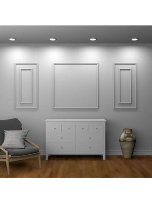 Sövepor Dekoratif Boyanabilir 3 cm Strafor Duvar Çıtası Hazır Kesimli 5 Adet Çerçeve Paketi