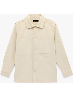 Koton Regular Fit Uzun Kollu Cepli Pamuklu Klasik Yaka Fitilli Kadife Gömlek