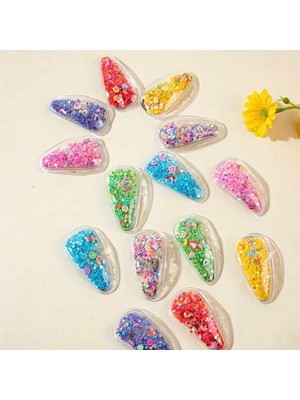 Ekinoksen 5li Şeffaf Içi Meyve ve Yıldızlı Parıldayan Haretli Süslü Saç Tokası