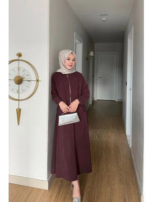Mihran Butik Cupra Kumaş Bordo Kadın Elbise Etek Takım