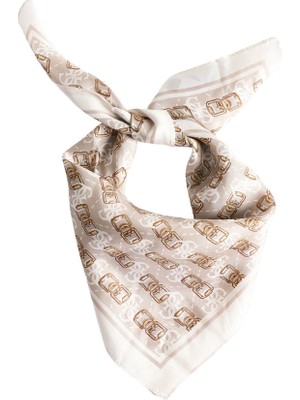 Guess Karnilla Logolu Kadın Beyaz Eşarp AW5454SIL03-OWL