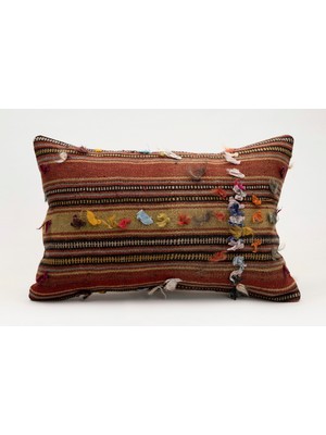 Kilim Wholesale El Yapımı Eski Kilimden Yapılmış Vintage Kırlent Kılıfı, YÜN,40X60CM