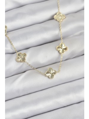 Ayder Timya Pirinç Gold Renk Yonca Kadın Kolye (Timya/1395) 194056