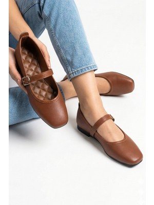 Stwenn Kadın Altın  Tokalı Babet Hafif Rahat Şık Taban Ortopedik Kadın Anne Ayakkabısı Iş Ofis Günlük