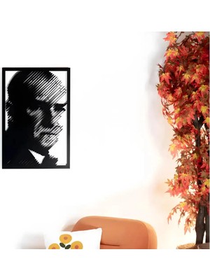 Sezart Gazi Mustafa Kemal Atatürk Silüet Metal Duvar Tablosu