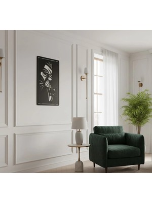 Sezart Kükreyen Aslan Metal Duvar Tablosu - Lazer Kesim King Aslan Dekoru