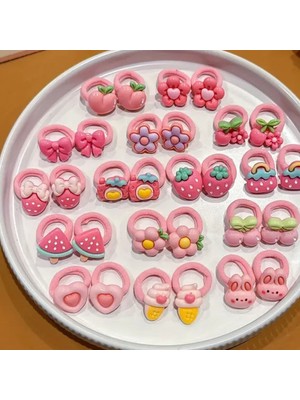 Ekinoksen 10 Lu Karışık Belik ve At Kuyruğu Tokaları Şık Tasarım Pembe Tonları