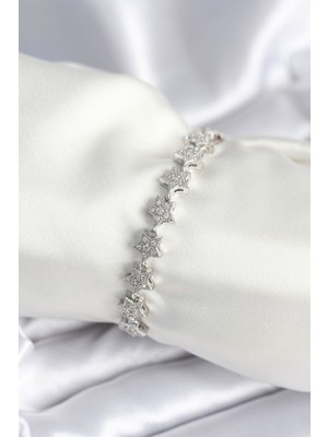 Ayder Timya Pirinç Gümüş Renk Yıldız Model Kadın Bileklik (Timya/1395) 194246