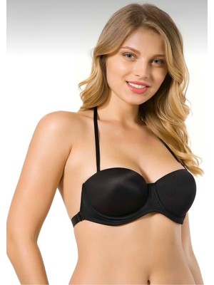 Le Jardin Kadın Straplez Boyundan Geçmeli Sütyen Şeffaf Askılı Push-Up Destekli