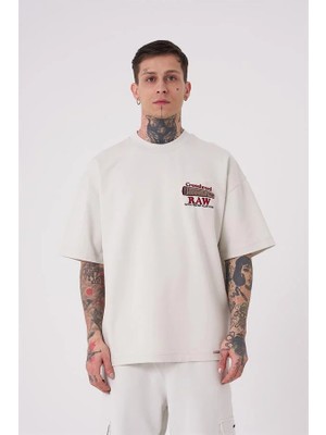 Machinist Erkek Raw Crossbreed Detaylı Oversize Tişört Uzay Grisi